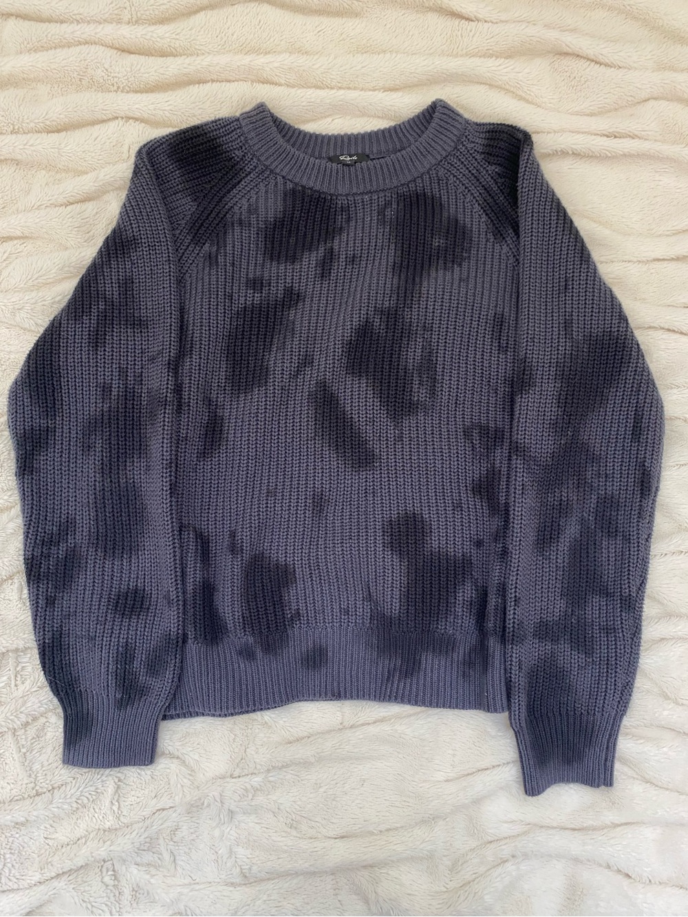 Rails Venus crewneck sweater iron black tie-dye cotton/ cashmere blend Sz M